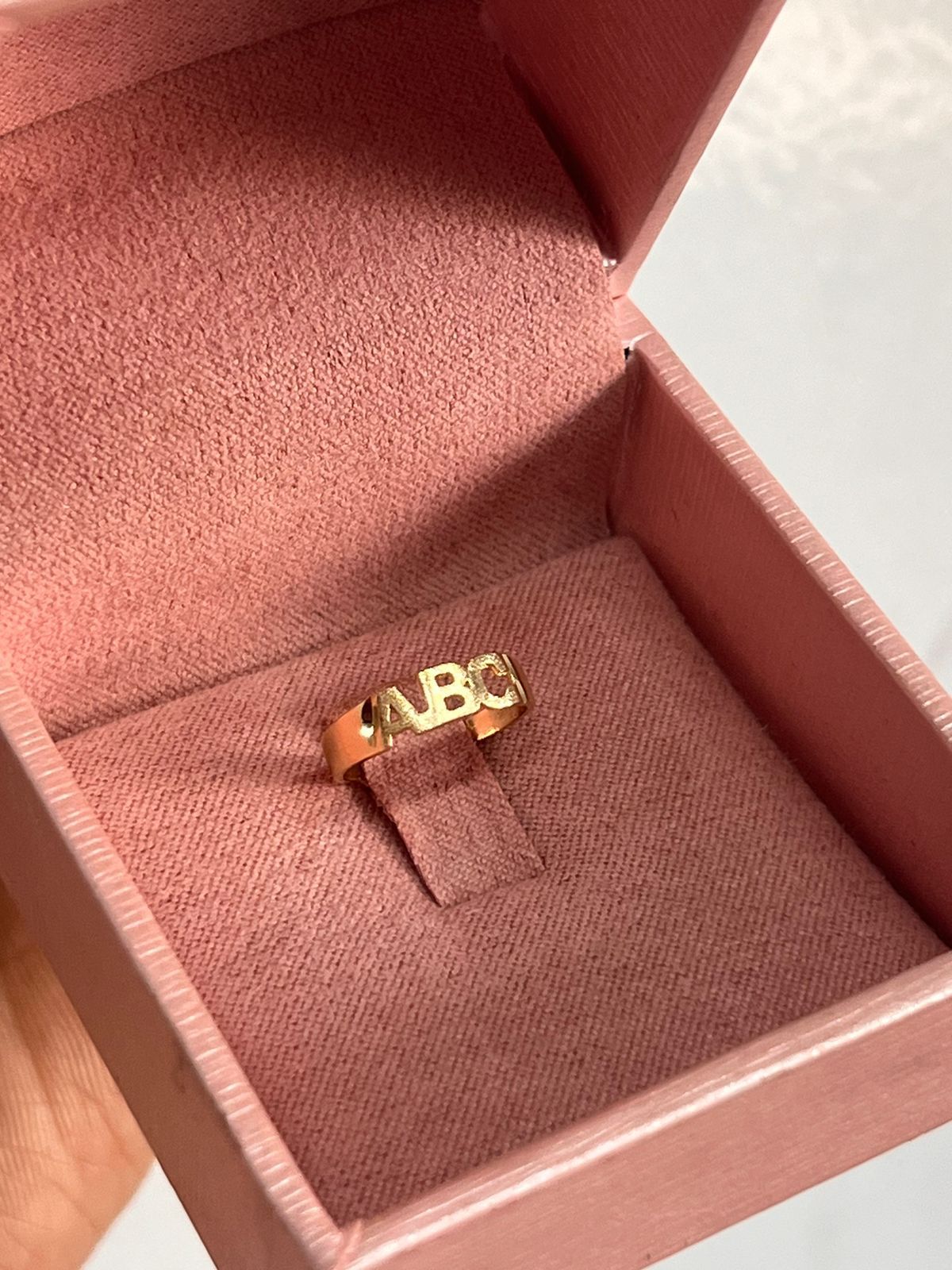 ANEL ABC - BANHADO EM OURO 18K