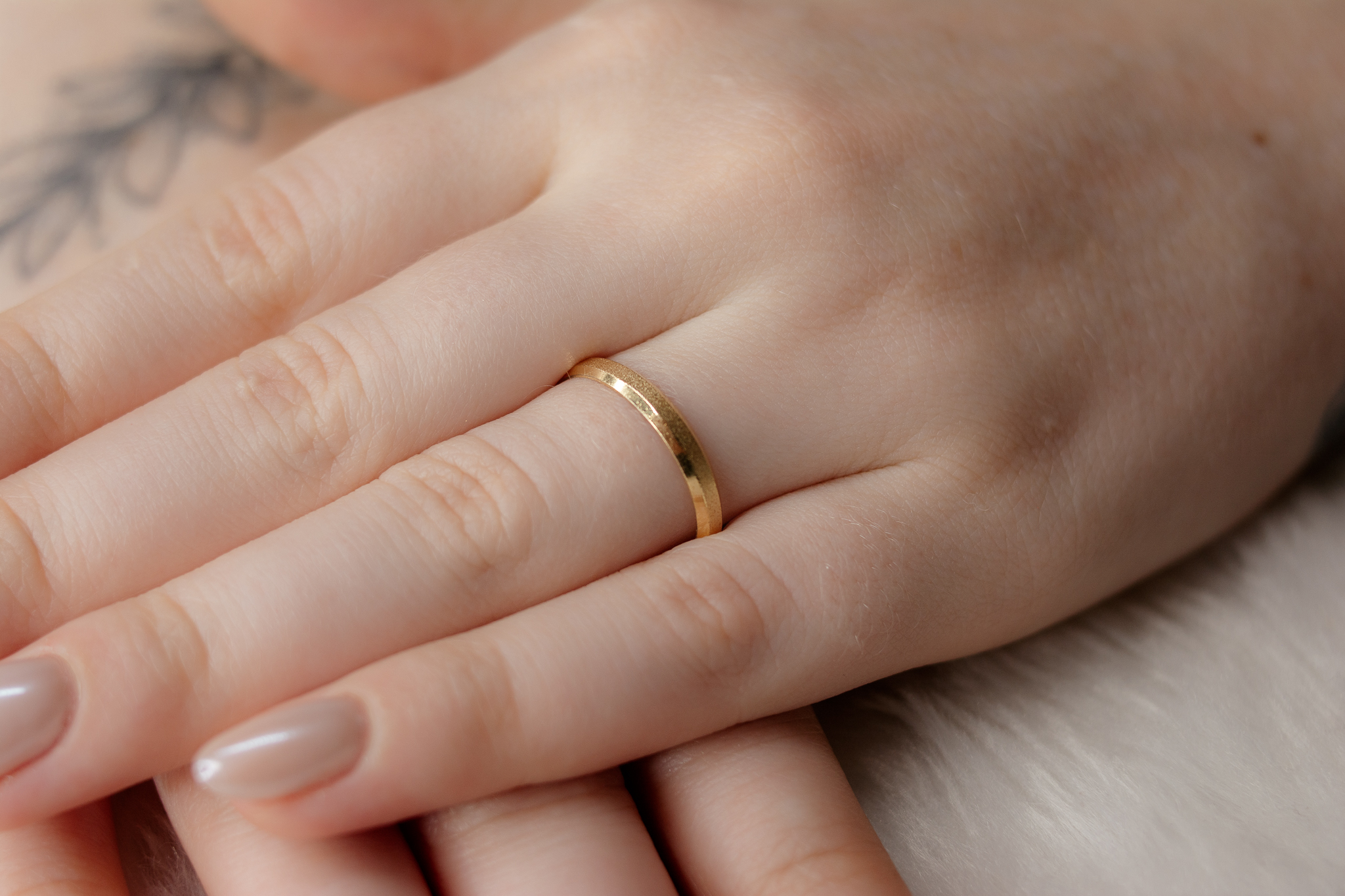 Alianças de Casamento Italiano com acabamento fosco 3mm Ouro 18K
