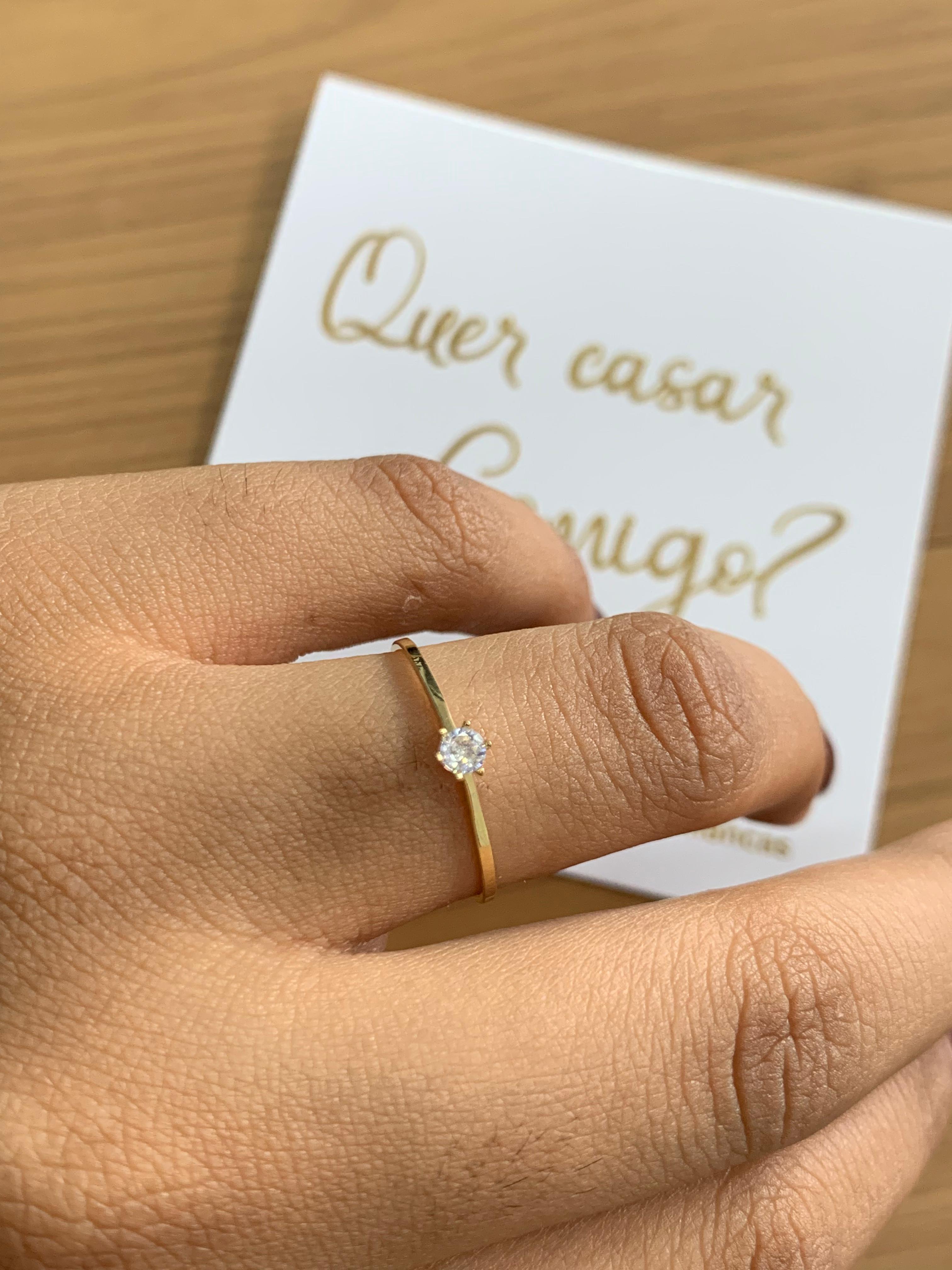 ANEL DE NOIVADO AMOUR EM OURO 18K