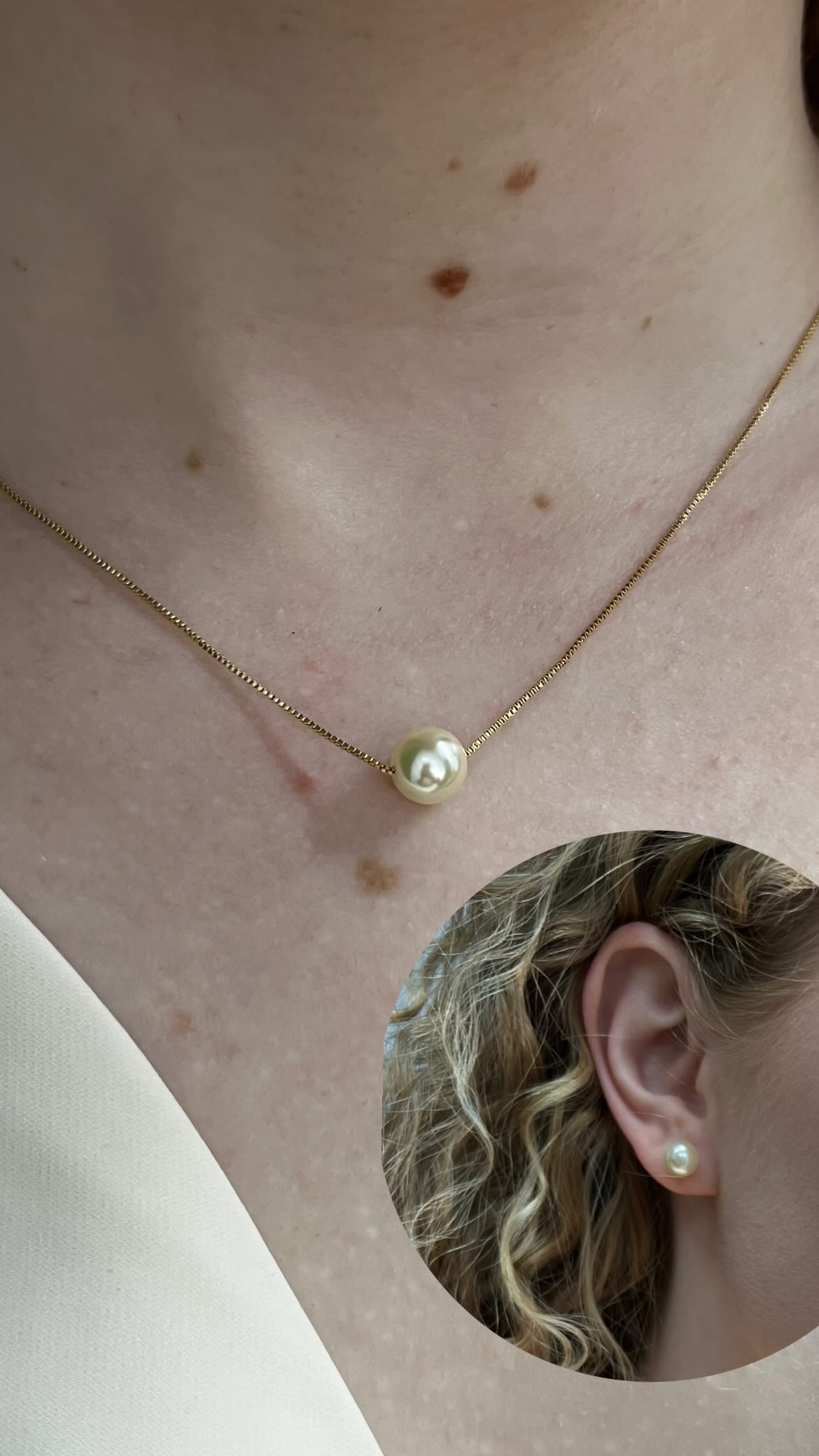 Conjunto Pérola Banhado em Ouro 18K