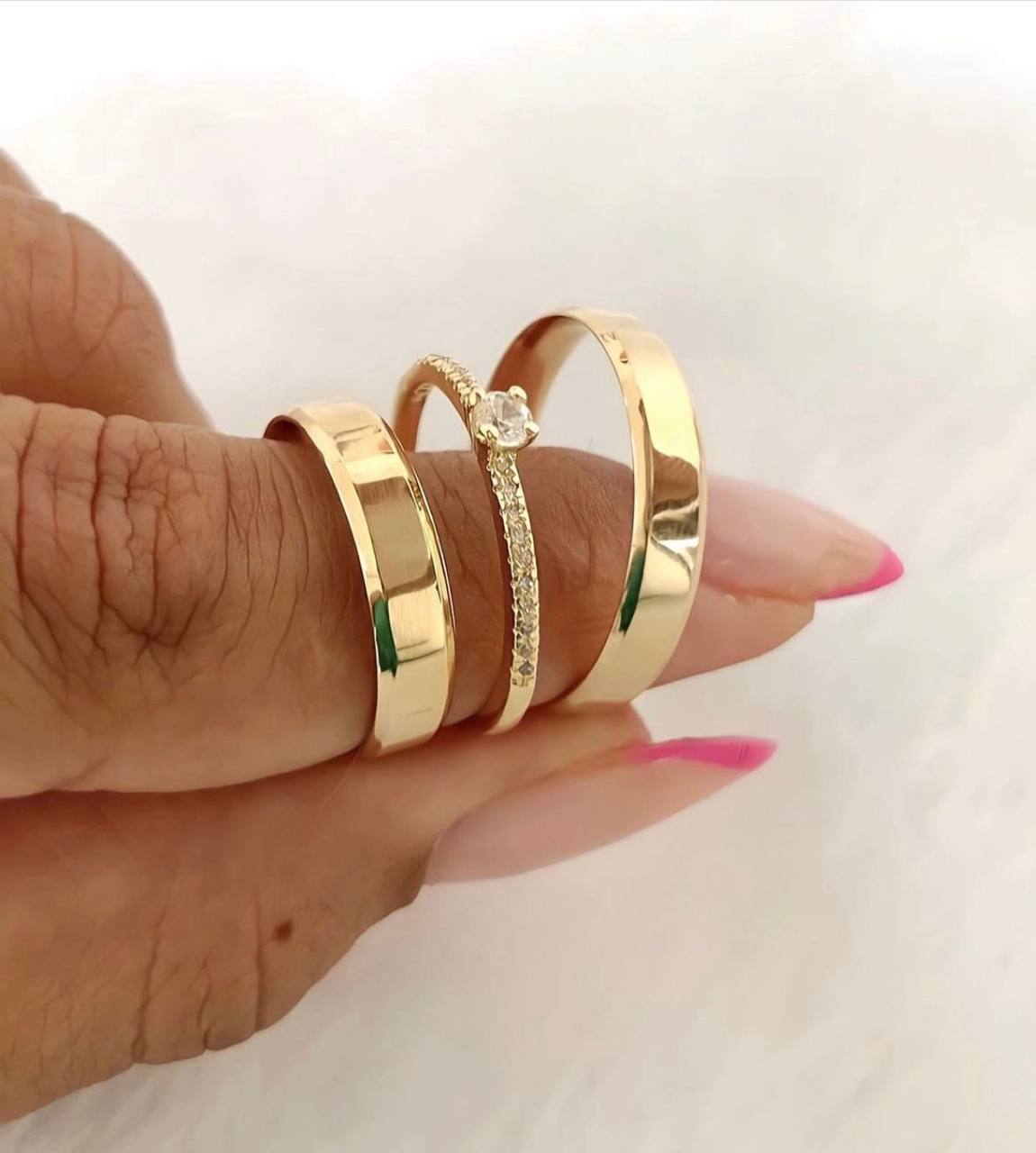 Aliança de Casamento Italiano 5mm com Anel Solitário Aurora Ouro 18K