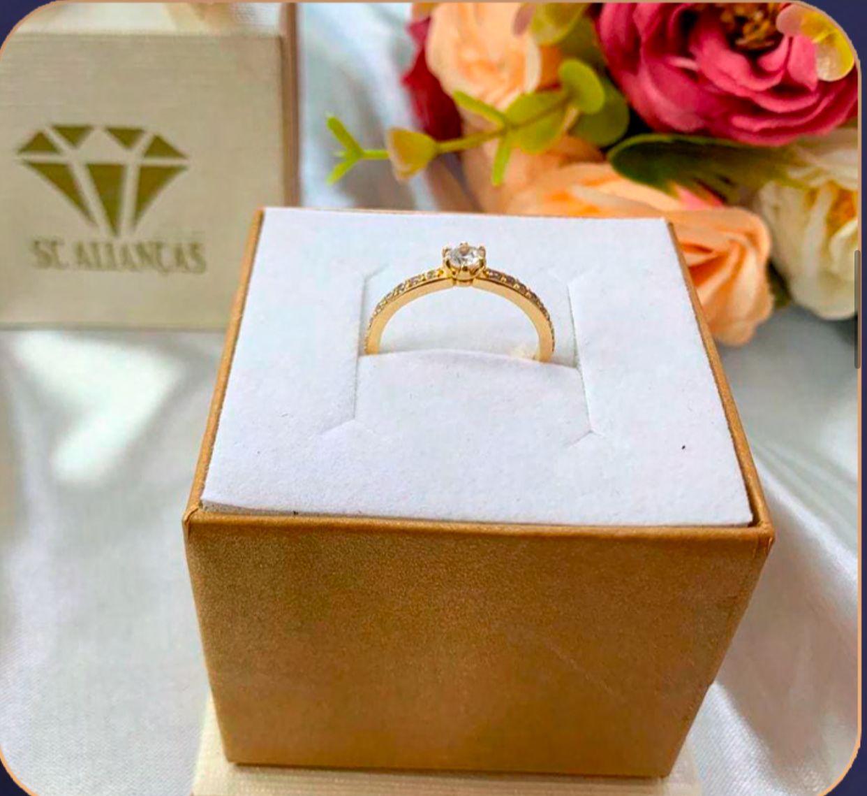 Anel Solitário Mileto - Ouro 18K